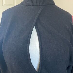 Trina Turk cashmere black open front sweater